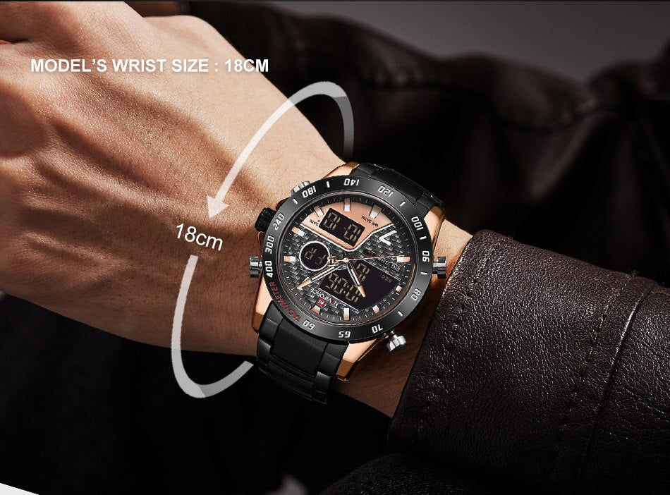 NAVIFORCE 9171 BLACK  GOLD ROSE