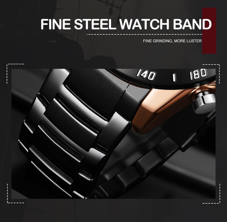 NAVIFORCE 9171 BLACK  GOLD ROSE