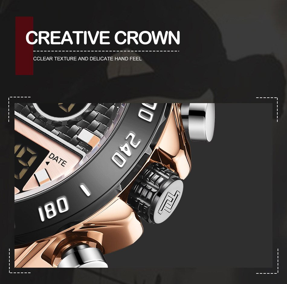 NAVIFORCE 9171 BLACK  GOLD ROSE